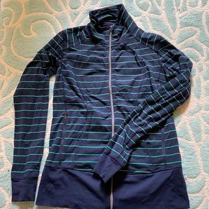 Lululemon navy and green striped jacket
